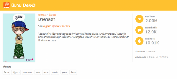 นิยายเรื่อง มาตาลดา  เขียนโดย ณัฐณรา