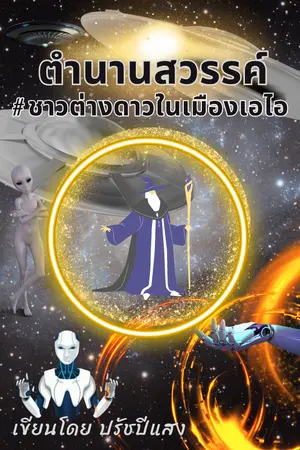 ปกนิยาย ตำนานสวรรค์ #ชาวต่างดาวในเมืองเอไอ