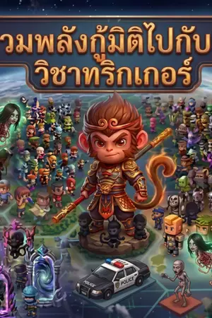 ปกนิยาย รวมพลังกู้มิติไปกับลิง