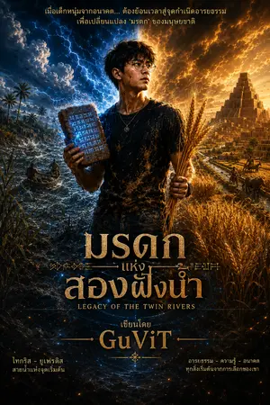ปกนิยาย มรดกแห่งสองฝั่งน้ำ (Legacy of the Twin Rivers)