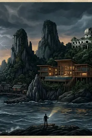 ปกนิยาย ธนากับเกาะเงาปิดตาย