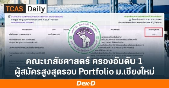 คณะเภสัชศาสตร์ ครองอันดับ 1 ผู้สมัครสูงสุดรอบ Portfolio ม.เชียงใหม่ TCAS69