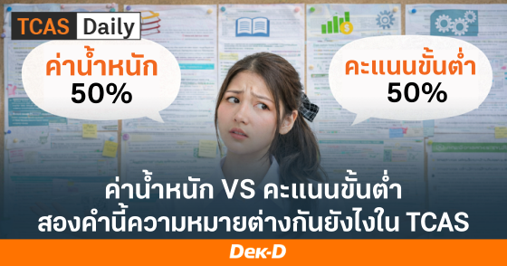 ค่าน้ำหนัก VS คะแนนขั้นต่ำ ต่างกันยังไงใน TCAS