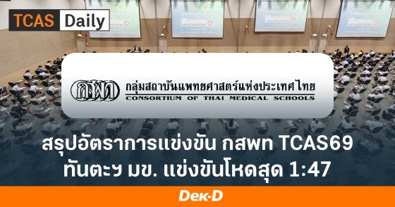 "ทันตะฯ ม.ขอนแก่น" อัตราการแข่งขันสูงสุด ใน กสพท TCAS69 (1 : 47) 