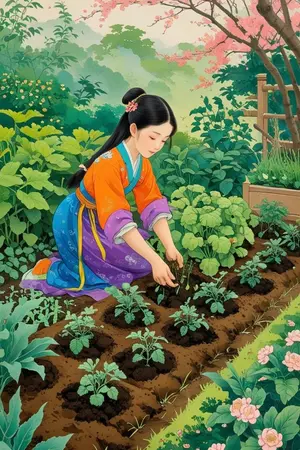 ปกนิยาย หลั่นเยว่ ทะลุมิติมาใช้ชีวิตแบบสโลว์ไลฟ์