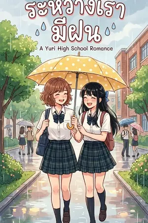 ปกนิยาย ระหว่างเรา มีฝน