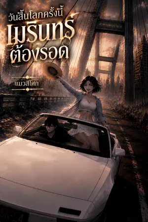 ปกนิยาย วันสิ้นโลกครั้งนี้ เมรินทร์ต้องรอด