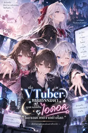 ปกนิยาย ผมเป็นแค่ชายหนุ่มธรรมดาแต่ต้องมาเป็นไอดอลหญิงกับสาวจอมเวทย์