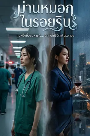 ปกนิยาย ม่านหมอกในรอยริน