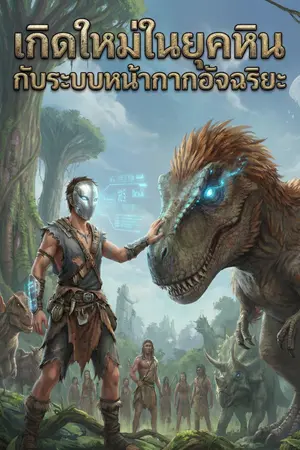 ปกนิยาย เกิดใหม่ในยุคหินกับระบบหน้ากากอัจฉริยะ