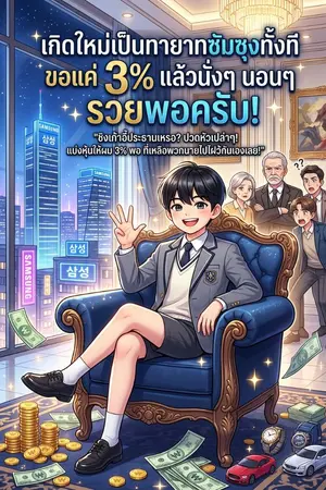 ปกนิยาย เกิดใหม่เป็นทายาทซัมซุงทั้งที ขอแค่ 3% แล้วนั่งๆ นอนๆ รวยพอครับ!