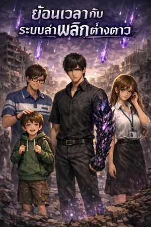 ปกนิยาย ย้อนเวลากับระบบล่าผลึกต่างดาว