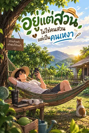ปกนิยาย อยู่แต่สวน ไม่ใช่คนสวน แต่เป็นคนเหงา