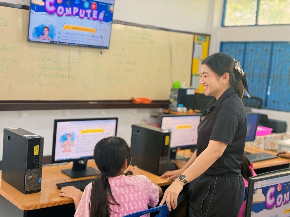 ภาพบรรยากาศการเรียนการสอนของครูวิ