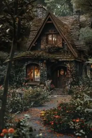 ปกนิยาย บ้านกลาง​ป่าที่ต่างโลก