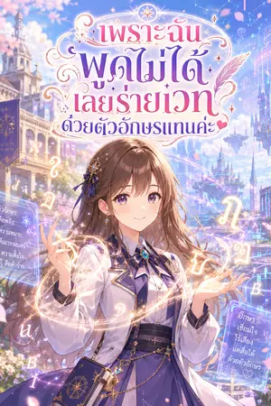 ปกนิยาย เพราะฉันพูดไม่ได้ เลยร่ายเวทด้วยตัวอักษรแทนค่ะ