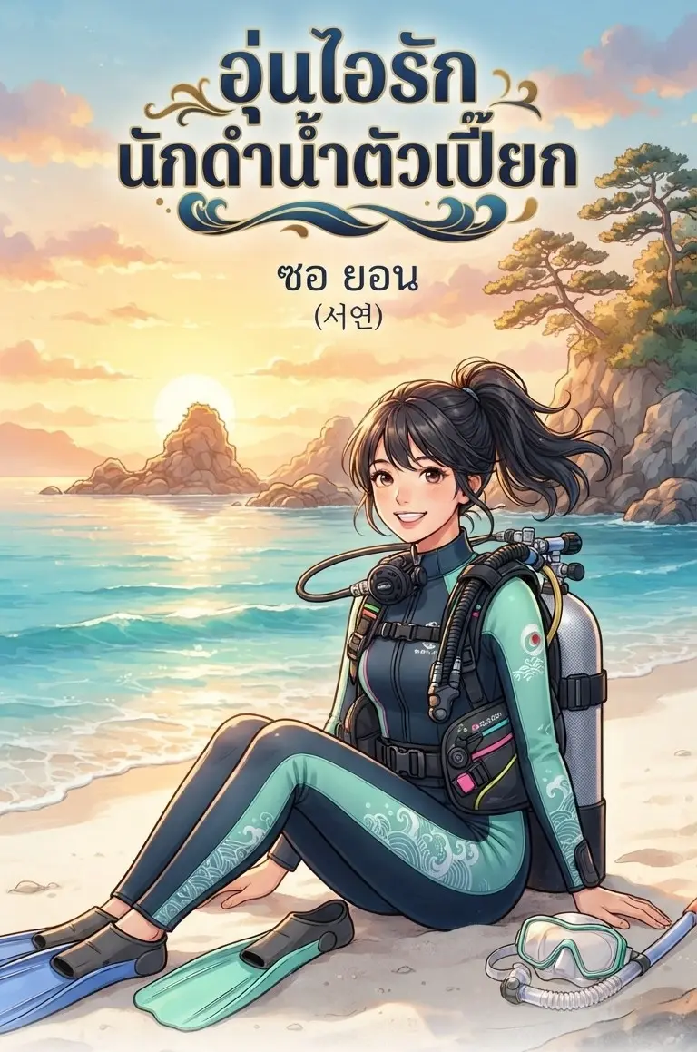 ปกนิยาย ไออุ่นรักนักดำน้ำตัวเปี๊ยก