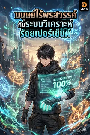 ปกนิยาย "มนุษย์ไร้พรสวรรค์กับระบบวิเคราะห์ร้อยเปอร์เซ็นต์"