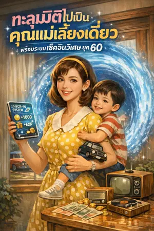 ปกนิยาย ทะลุมิติไปเป็นคุณแม่เลี้ยงเดี่ยว พร้อมระบบเช็คอินวิเศษยุค 60