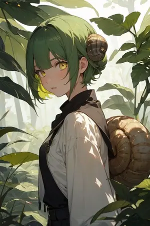 ปกนิยาย เกิดใหม่เป็นหอยทากที่มีบ้านเคลื่อนที่~ แบบนี้ฉันเองก็จะนอนที่ไหนก็ได้แล้วสินะ! แถมยังมีอาหารเต็มป่าเท่ากับว่าไม่อดตาย~ ไม่มีภาระค่าใช้จ่าย~ ชีวิตหอยนี่สบายเนอะ! ว่าไหม? แต่เอไหงโลกมันใหญ่ขึ้นล่ะเนี่ย?