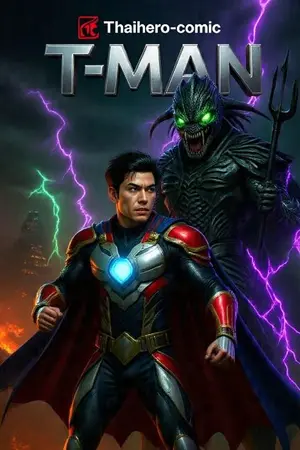 ปกนิยาย T-Man อัศวินเกราะมหากาฬ