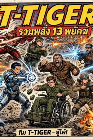 ปกนิยาย T-TIGER รวมพลัง13พยัคฆ์ ตอนศึกอีกครั้งปีศาจร้าย