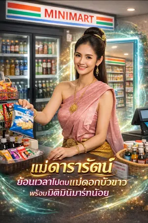 ปกนิยาย แม่ดารารัตน์ย้อนเวลาไปตบแม่ดอกบัวขาวพร้อมมิติมินิมาร์ทน้อย