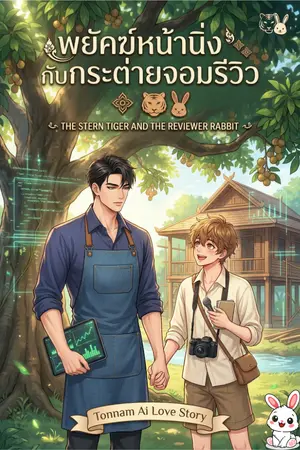 ปกนิยาย พยัคฆ์หน้านิ่งกับกระต่ายจอมรีวิว