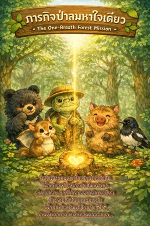 ปกนิยาย “ภารกิจป่าลมหายใจเดียว” (The One-Breath Forest Mission)