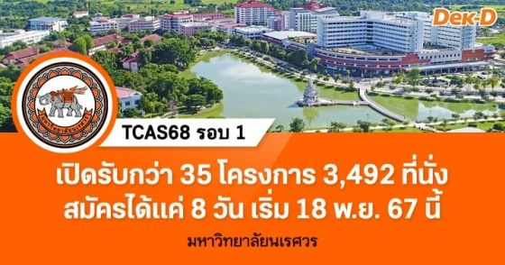 TCAS68 รอบ 1 : มหาวิทยาลัยนเรศวร 