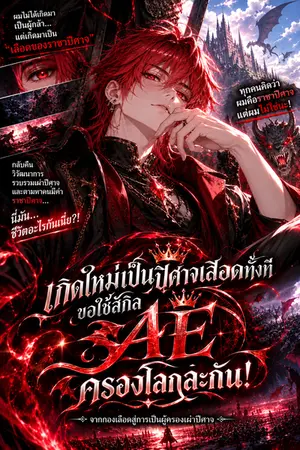 ปกนิยาย เกิดใหม่เป็นปีศาจเลือดทั้งที ขอใช้สกิล AE ครองโลกล่ะกัน