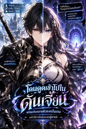 ปกนิยาย โดนดูดเข้าไปในดันเจี้ยนพร้อมกับกลายเป็นตัวละครในเกม..แต่จำได้ว่าเป็นตัวละครผู้ชายนิ
