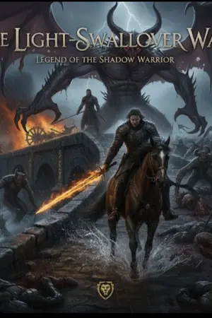 ปกนิยาย ​"มหาศึกกลืนแสง: ตำนานนักรบเหนือเงามืด" (The Light-Swallower War: Legend of the Shadow Warrior)