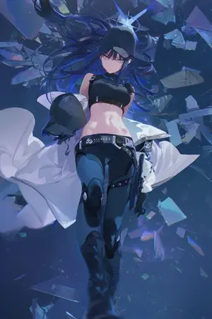 ปกนิยาย ซาโอริ เธอผู้เหยียบฟ้าในโลก Hollow [ FanFic Anime Zenless Zone Zero ZZZ x blue archive ]