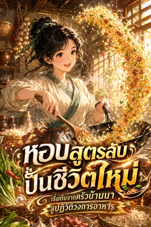 ปกนิยาย หอบสูตรลับปั้นชีวิตใหม่ เริ่มต้นจากครัวบ้านนา สู่ปฏิวัติวงการอาหาร