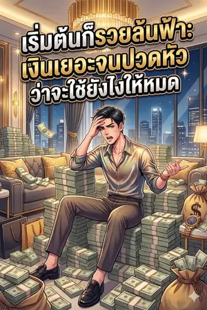 ปกนิยาย เริ่มต้นก็รวยล้นฟ้า: เงินเยอะจนปวดหัวว่าจะใช้ยังไงให้หมด
