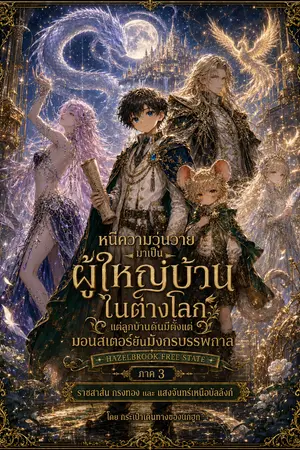 ปกนิยาย หนีความวุ่นวายมาเป็นผู้ใหญ่บ้านในต่างโลก แต่ลูกบ้านดันมีตั้งแต่มอนสเตอร์ยันมังกรบรรพกาล ภาค 3