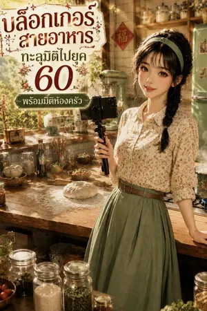ปกนิยาย บล็อกเกอร์สายอาหารทะลุมิติไปยุค 60 พร้อมมิติห้องครัว