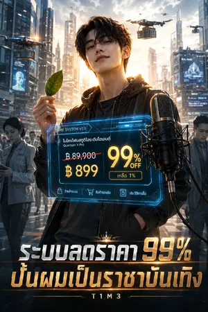 ปกนิยาย ระบบลดราคา 99% ปั้นผมเป็นราชาบันเทิง