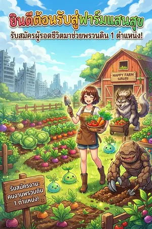 ปกนิยาย ​ยินดีต้อนรับสู่ฟาร์มแสนสุข รับสมัครผู้รอดชีวิตมาช่วยพรวนดิน 1 ตำแหน่ง!