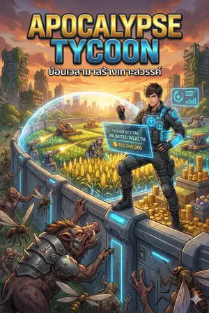 ปกนิยาย Apocalypse Tycoon: ย้อนเวลามาสร้างเกาะสวรรค์ ในยุคสัตว์วิวัฒนาการ มีแค่ผมที่ "เติมเงิน" แล้วเป็นอมตะ!