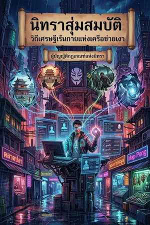 ปกนิยาย นิทราสุ่มสมบัติ: วิถีเศรษฐีเร้นกายแห่งเครือข่ายเงา