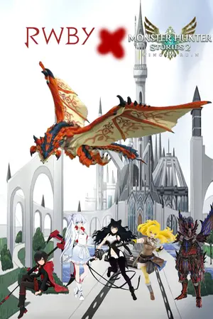 ปกนิยาย monster hunter  stories x rwby IceQueendom:Silver Wing