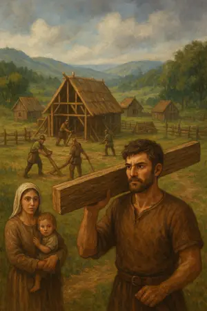 ปกนิยาย หมู่บ้านยุคกลางแบบสมจริง