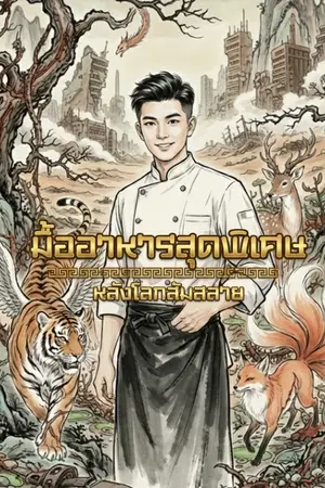 ปกนิยาย มื้ออาหารสุดพิเศษหลังโลกล้มสลาย