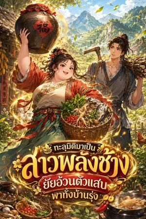 ปกนิยาย ทะลุมิติมาเป็นสาวพลังช้าง ยัยอ้วนตัวแสบพาทั้งบ้านรุ่ง
