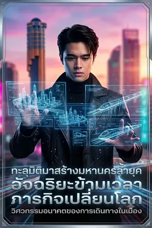 ปกนิยาย ทะลุมิติมาสร้างมหานครล้ำยุค อัจฉริยะข้ามเวลา ภารกิจเปลี่ยนโลก