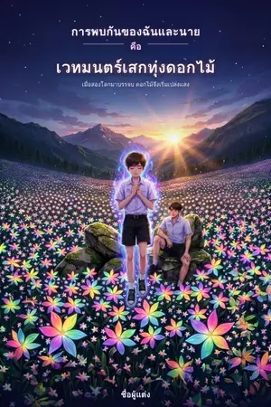 ปกนิยาย การพบกันของฉันและนายคือเวทมนตร์เสกทุ่งดอกไม้