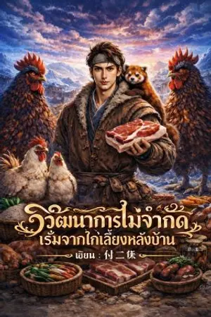 ปกนิยาย วิวัฒนาการไม่จำกัด : ฉันเริ่มต้นจาก วิวัฒนาการไก่ตัวจ้อยหลังบ้าน