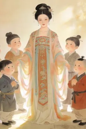 ปกนิยาย เกิดใหม่เป็นแม่เลี้ยงใจร้ายของลูกทั้งเจ็ด